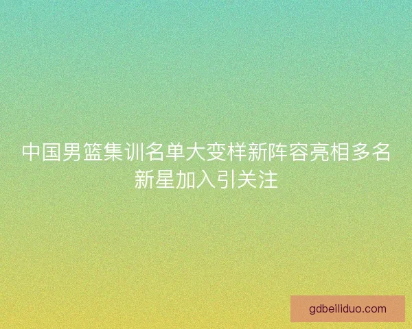 中国男篮集训名单大变样新阵容亮相多名新星加入引关注